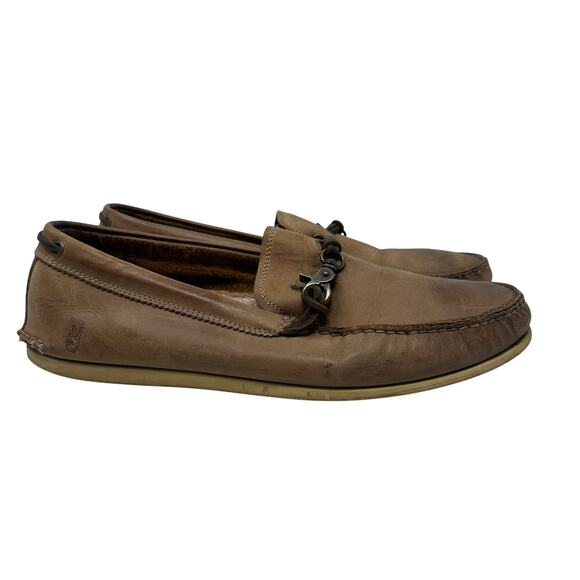 John Varvatos USA Leather Driving Loafers Brown Metal Bit Moc Toe‎ Mens 10M main image 6